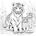 Coloring Sheets of Tigers Hunting as a Family 2