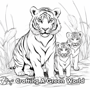 Tiger Family Coloring Pages - Free & Printable!
