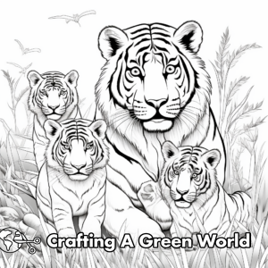 Tiger Family Coloring Pages - Free & Printable!