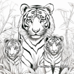 Coloring Sheets of Tigers Hunting as a Family 4