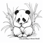 Comforting Panda Munching Bamboo Coloring Pages 1