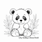 Comforting Panda Munching Bamboo Coloring Pages 2