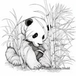 Comforting Panda Munching Bamboo Coloring Pages 3