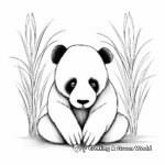 Comforting Panda Munching Bamboo Coloring Pages 4