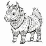 Complex Unicorn Panda Coloring Pages for Adults 1