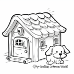 Cosy Wooden Dog House Coloring Pages 1
