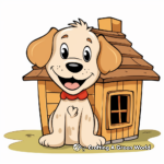 Cosy Wooden Dog House Coloring Pages 2