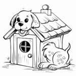 Cosy Wooden Dog House Coloring Pages 3
