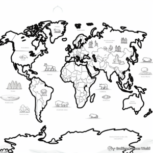 Country Map Coloring Pages: Learn about Nations 1