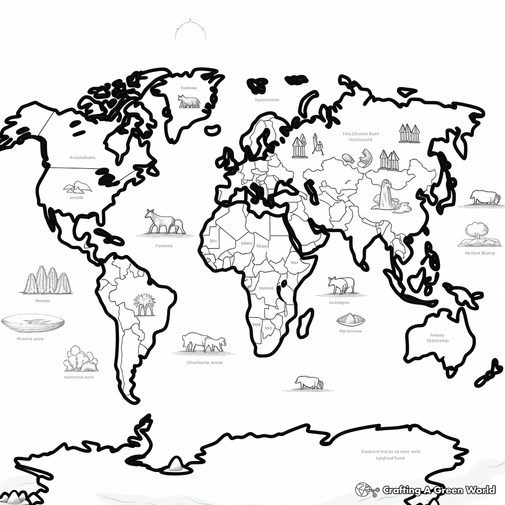 Country Map Coloring Pages: Learn about Nations 1