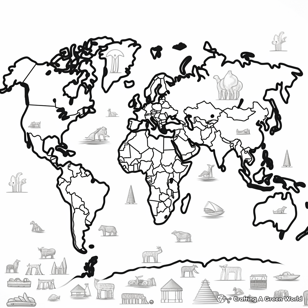 Country Map Coloring Pages: Learn about Nations 2