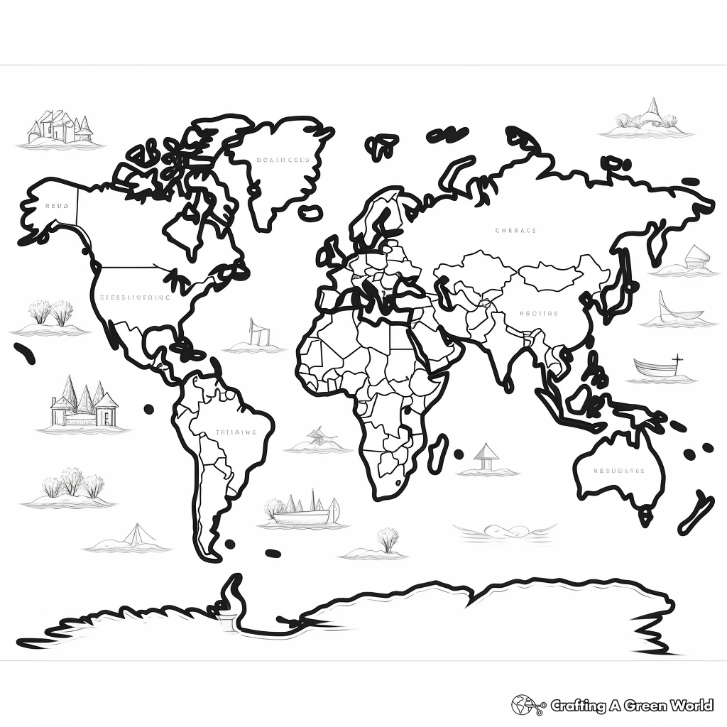 Country Map Coloring Pages: Learn about Nations 3