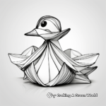 Creative Origami-style Paper Duck Coloring Pages for Children 1