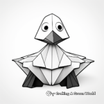 Creative Origami-style Paper Duck Coloring Pages for Children 4