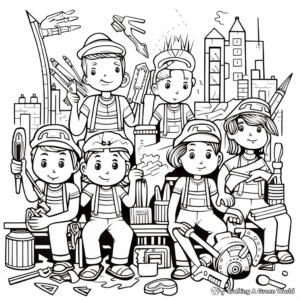 Creative Workers' Tools Coloring Pages 1