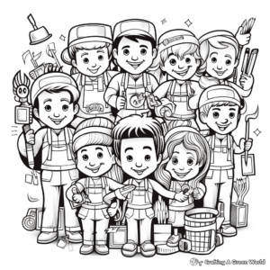 Creative Workers' Tools Coloring Pages 2
