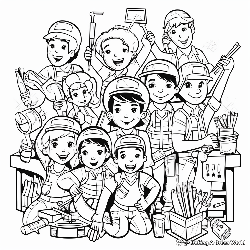 Creative Workers' Tools Coloring Pages 3