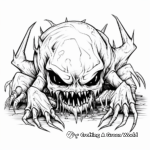 Creepy Clawed Creature Coloring Pages 1