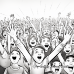 Crowd Cheering at Homecoming Event Coloring Pages 1