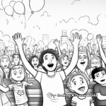 Crowd Cheering at Homecoming Event Coloring Pages 2