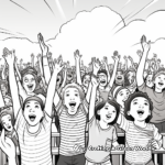 Crowd Cheering at Homecoming Event Coloring Pages 4