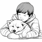 Cuddling Shiba Inus Coloring Pages 1