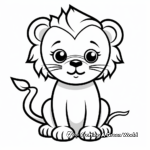 Cute and Simple Lion Coloring Pages for Kids 2