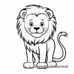 Cute and Simple Lion Coloring Pages for Kids 3