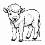 Cute Bison Calf Coloring Pages for Kids 2