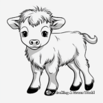 Cute Bison Calf Coloring Pages for Kids 3