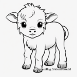 Cute Bison Calf Coloring Pages for Kids 4