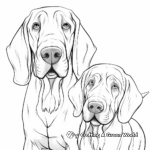 Cute Bloodhound Faces Coloring Pages 1