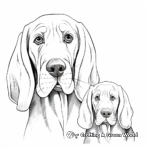 Cute Bloodhound Faces Coloring Pages 3