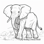 Cute Cartoon African Elephant Coloring Pages for Children 1