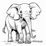 Cute Cartoon African Elephant Coloring Pages for Children 2