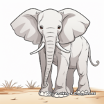 Cute Cartoon African Elephant Coloring Pages for Children 4