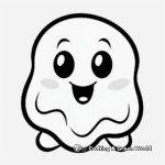 Cute Cartoon Ghost Coloring Pages 3