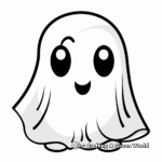 Cute Cartoon Ghost Coloring Pages 4