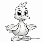 Cute Cartoon Paper Duck Coloring Pages 1