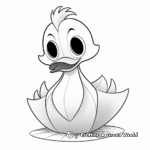 Cute Cartoon Paper Duck Coloring Pages 2