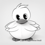 Cute Cartoon Paper Duck Coloring Pages 3