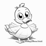 Cute Cartoon Paper Duck Coloring Pages 4