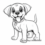 Cute Cartoon Rottweiler Puppy Coloring Pages 3