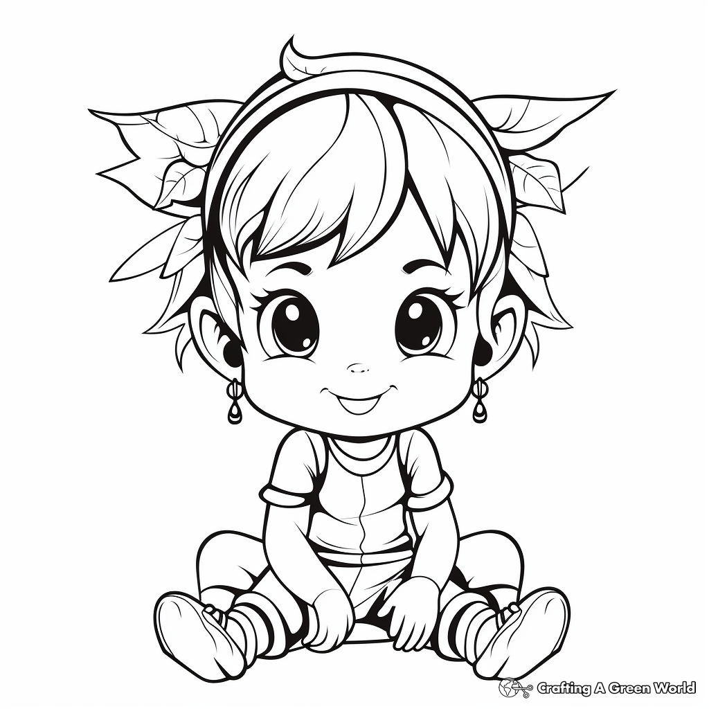 Cute Christmas Elf Coloring Pages 1