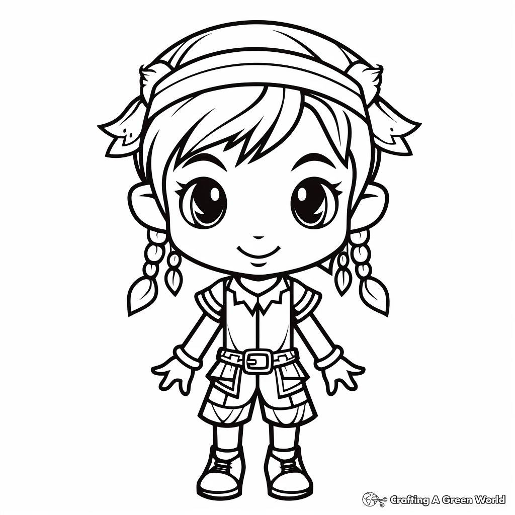 Cute Christmas Elf Coloring Pages 4