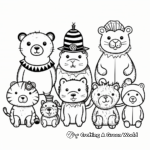 Cute Circus Animal Parade Coloring Pages 4