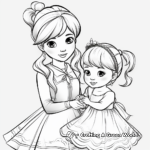 Cute Elsa and Anna Toddler Coloring Pages 1