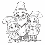 Cute Gnome Family Coloring Pages 1