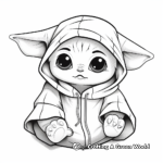 Cute Grogu (Baby Yoda's Real Name) Coloring Pages 1