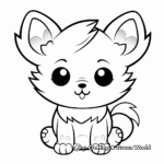Cute Kawaii Fox Cub Coloring Pages 1